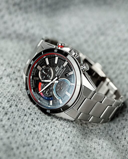 Montre Homme Casio Edifice - EFS-S610DB-1AVUDF - Solaire - Bracelet en acier inoxydable - Verre Sapphire - Chronographe - Affichage analogique - Résistant à l'eau - Verre Saphir