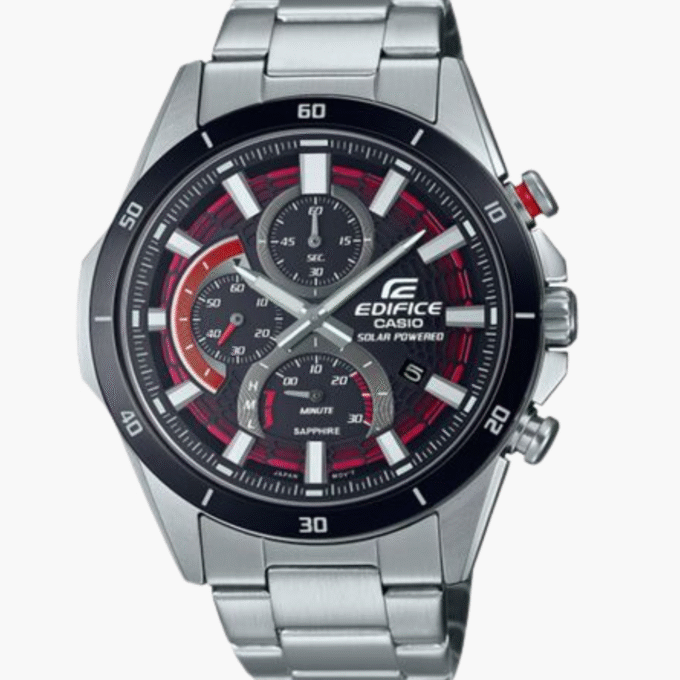 Montre Homme Casio Edifice - EFS-S610DB-1AVUDF - Solaire - Bracelet en acier inoxydable - Verre Sapphire - Chronographe - Affichage analogique - Résistant à l'eau - Verre Saphir