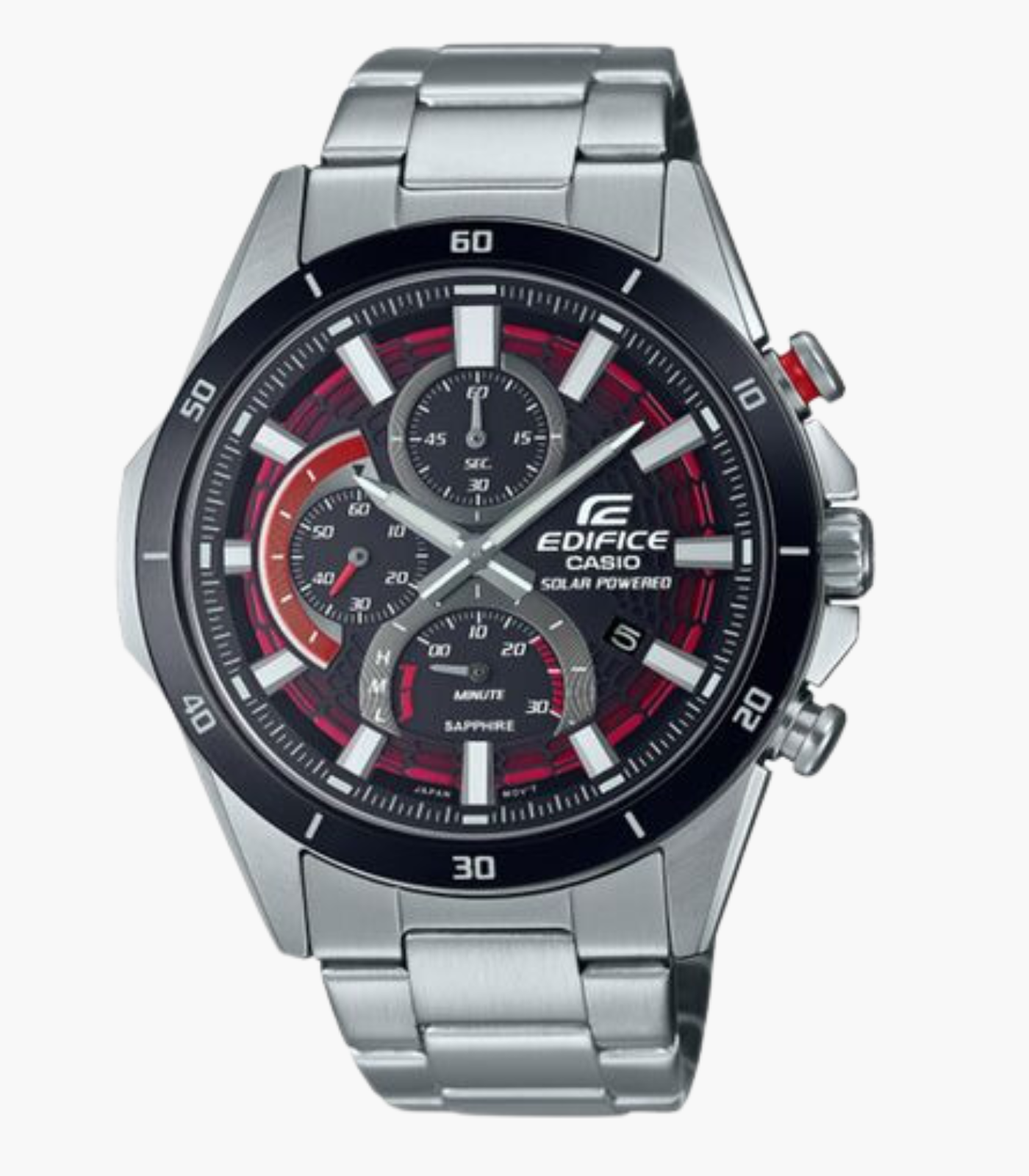 Montre Homme Casio Edifice - EFS-S610DB-1AVUDF - Solaire - Bracelet en acier inoxydable - Verre Sapphire - Chronographe - Affichage analogique - Résistant à l'eau - Verre Saphir – Image 3