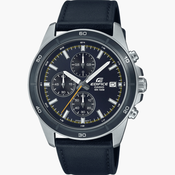 Montre Homme Casio Edifice - EFR-526L-2CVUDF - Bracelet en Cuir noir - Chronographe - Affichage analogique - Résistant à l'eau