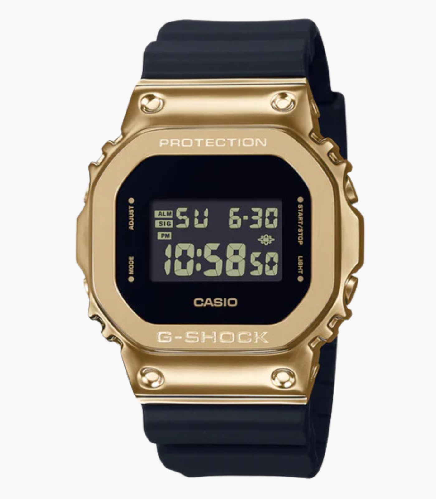 Montre Homme Casio G-shock - GM-5600G-9DR - Bracelet en résine noir - Cadran numérique doré - Affichage Numérique - Résistant à l'eau