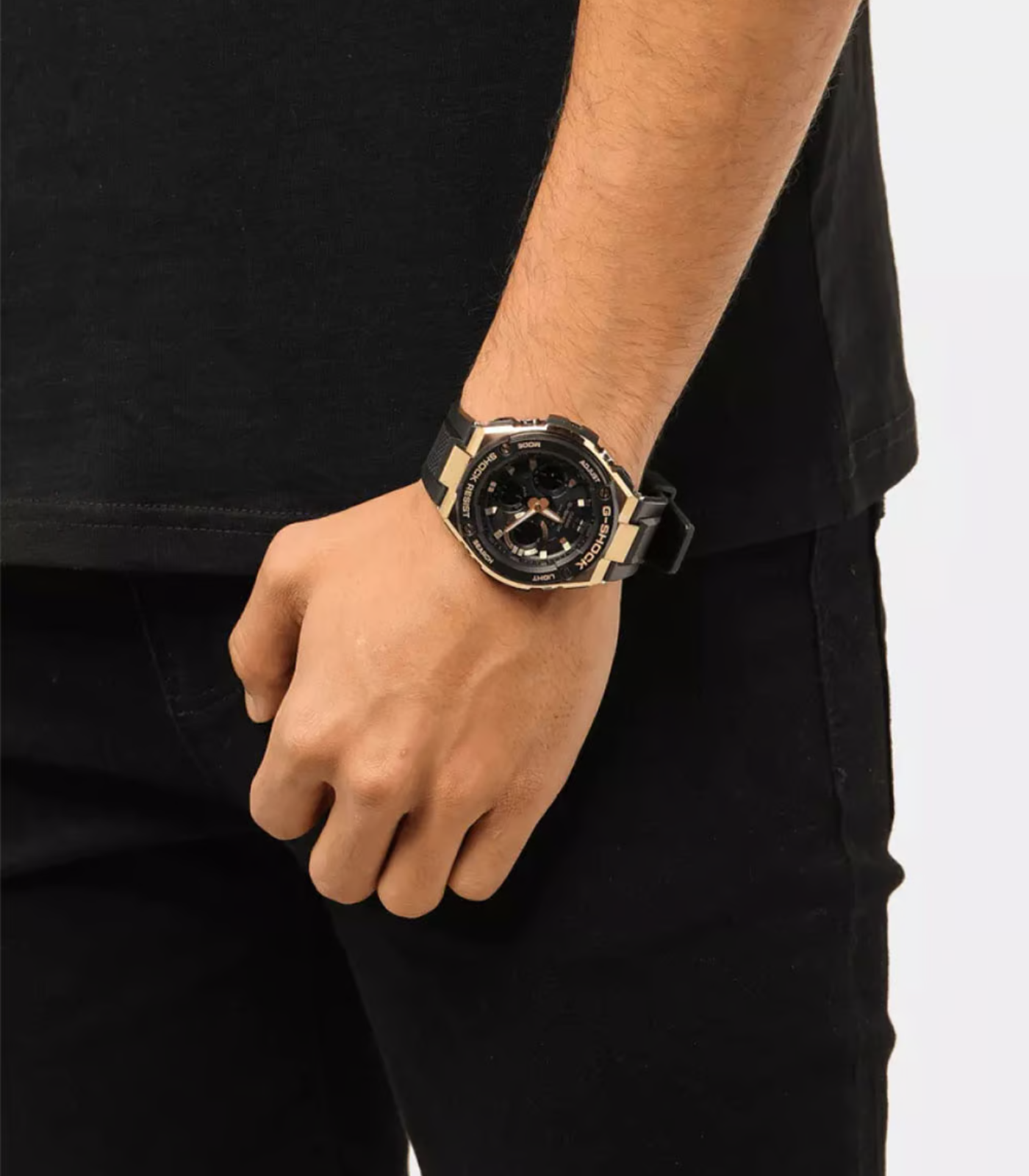 Montre Homme Casio G-Shock SOLAIRE- GST-S100G-1ADR - Bracelet en résine noir - Cadran Analogique - Numérique - Résistant à l'eau – Image 2