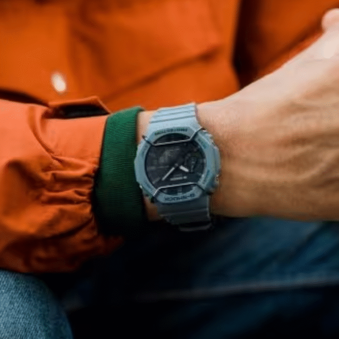 Montre Homme Casio G-Shock - GA-2100PT-2ADR - Bracelet en résine bleu - Cadran Analogique - Numérique - Résistant à l'eau