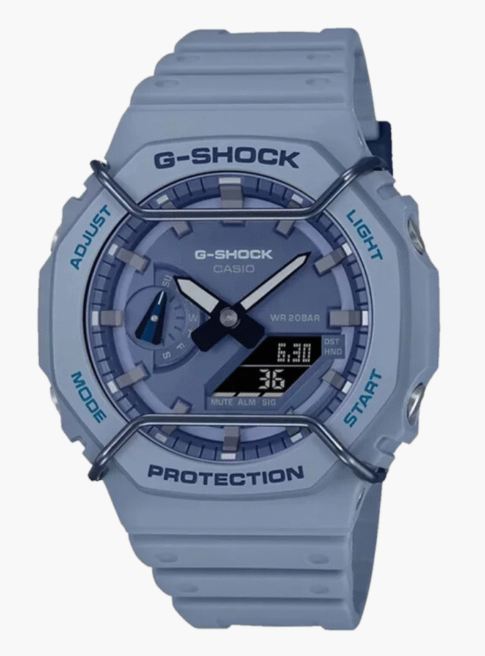Montre Homme Casio G-Shock - GA-2100PT-2ADR - Bracelet en résine bleu - Cadran Analogique - Numérique - Résistant à l'eau
