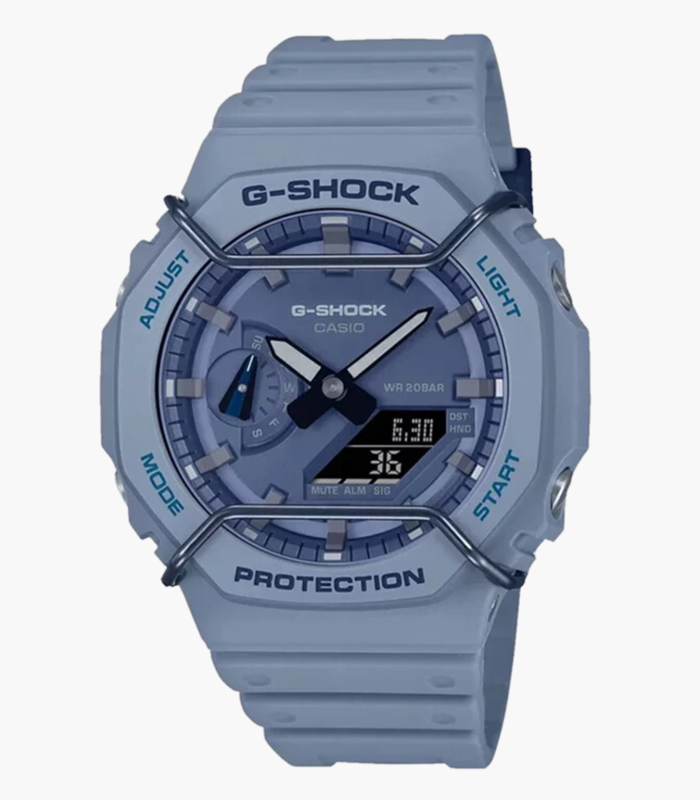 Montre Homme Casio G-Shock - GA-2100PT-2ADR - Bracelet en résine bleu - Cadran Analogique - Numérique - Résistant à l'eau
