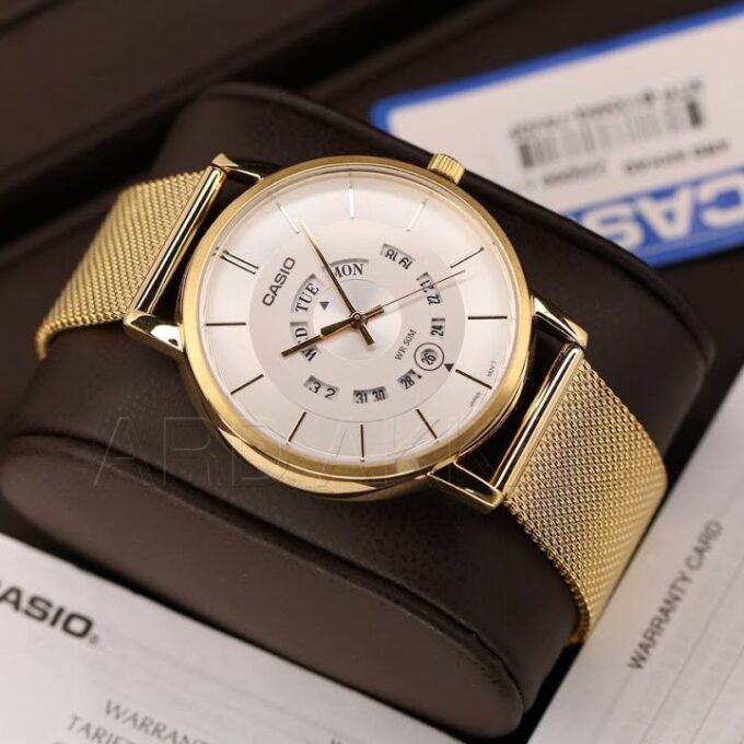 Montre Homme Casio - MTP-B135MG-7AVDF - Bracelet en Acier inoxydable Or - Affichage analogique - Résistant à l'eau