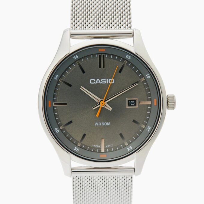 montre homme casio mtp e710m 8avdf bracelet en acier inoxydable affichage analogique résistant à l'eau