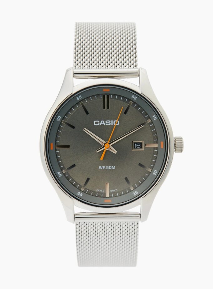 montre homme casio mtp e710m 8avdf bracelet en acier inoxydable affichage analogique résistant à l'eau