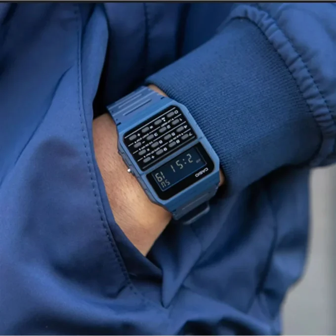 Montre Calculatrice Casio - CA-53WF-2BDF - Bracelet en Résine Bleu - Affichage Numérique - Résistant à l'eau