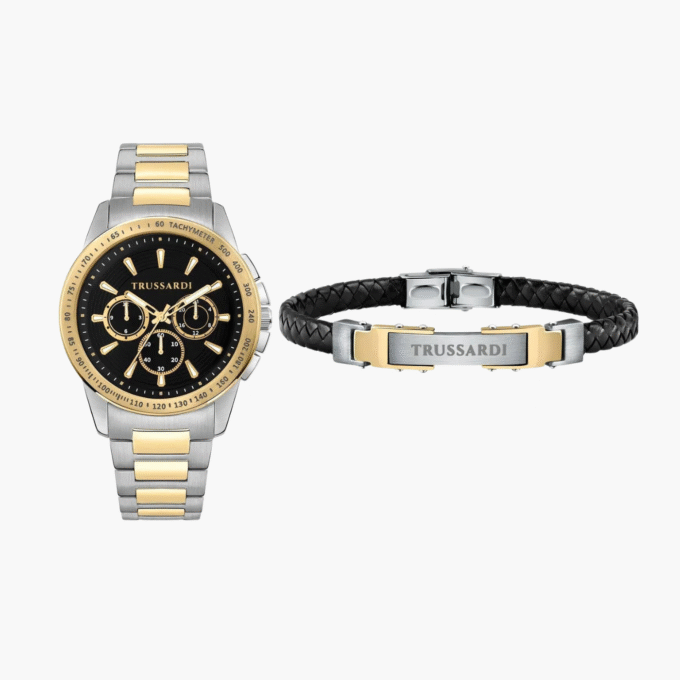 Montre Homme multifonction Trussardi T-Hawk + Bracelet - R2453153003 - Affichage analogique - Résistant à l'eau