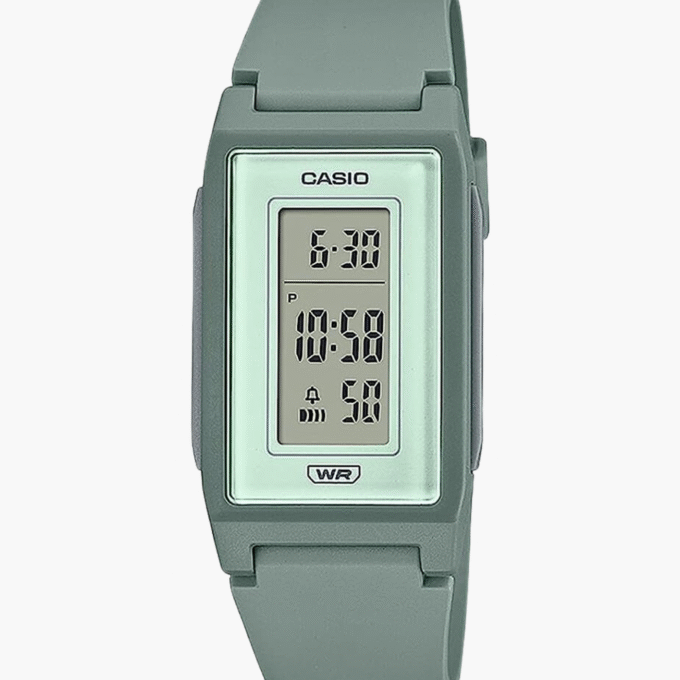 Montre Casio numérique à cadran noir unisexe-LF-10WH-3DF - Bracelet en Résine vert - Affichage Numérique - Résistant à l'eau