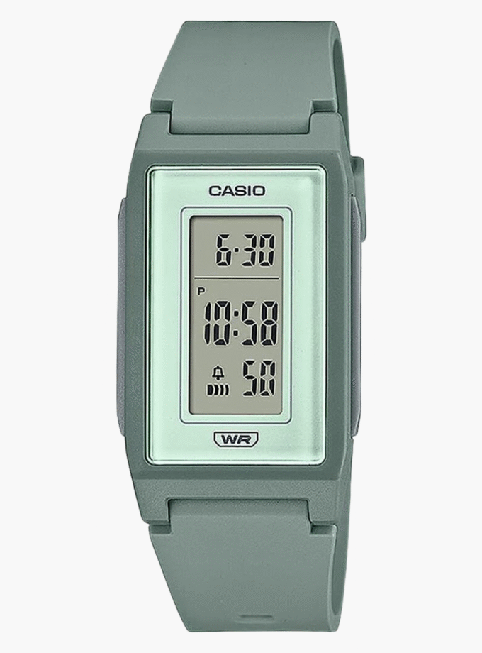 Montre Casio numérique à cadran noir unisexe-LF-10WH-3DF - Bracelet en Résine vert - Affichage Numérique - Résistant à l'eau