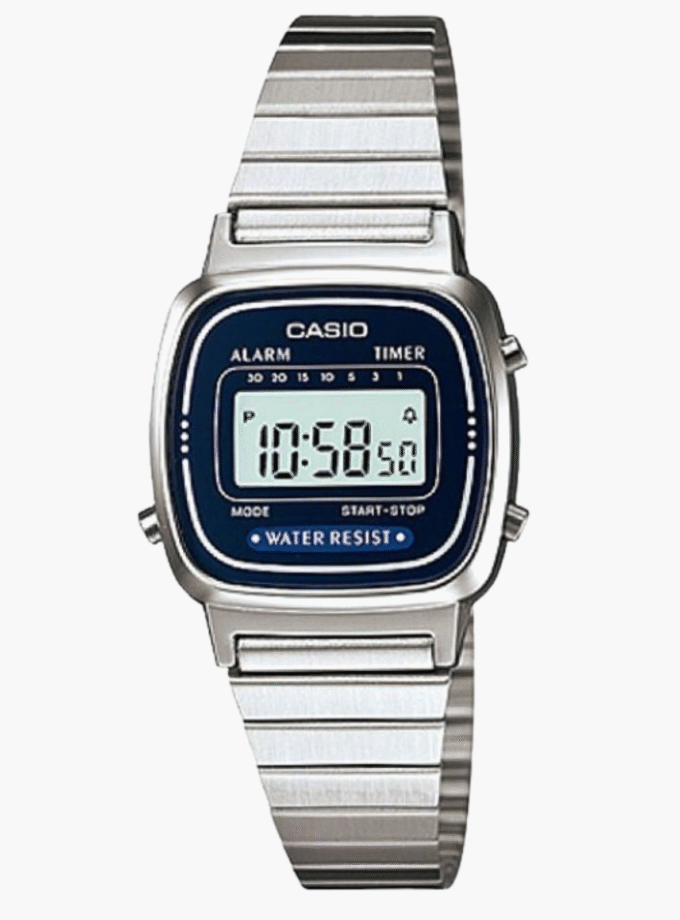Montre Femme Casio - LA670WA-2DF - Bracelet en Acier inoxydable - Affichage numérique - Résistant à l'eau