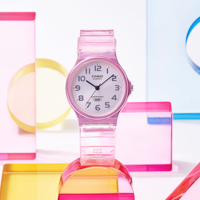 Montre Jeunesse Casio - MQ-24S-4BDF - Bracelet en Résine rose - Affichage analogique - Résistant à l'eau