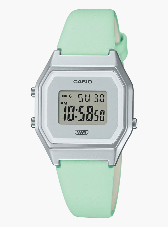 Montre Femme Casio - LA680WEL-3DF - Bracelet en Résine vert - Affichage numérique - Résistant à l'eau