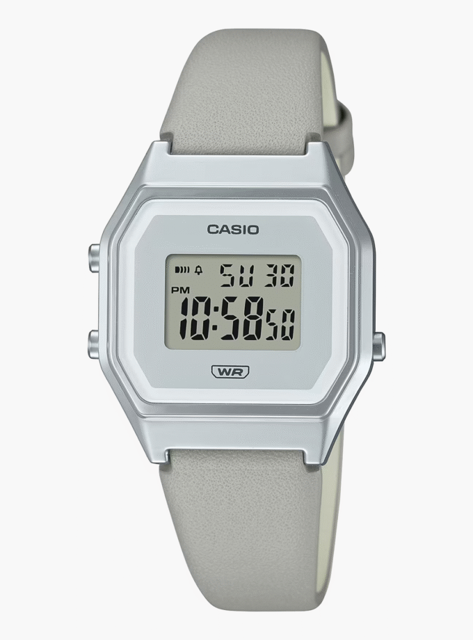 Montre Femme Casio - LA680WEL-8DF - Bracelet en Résine Gris - Affichage numérique - Résistant à l'eau