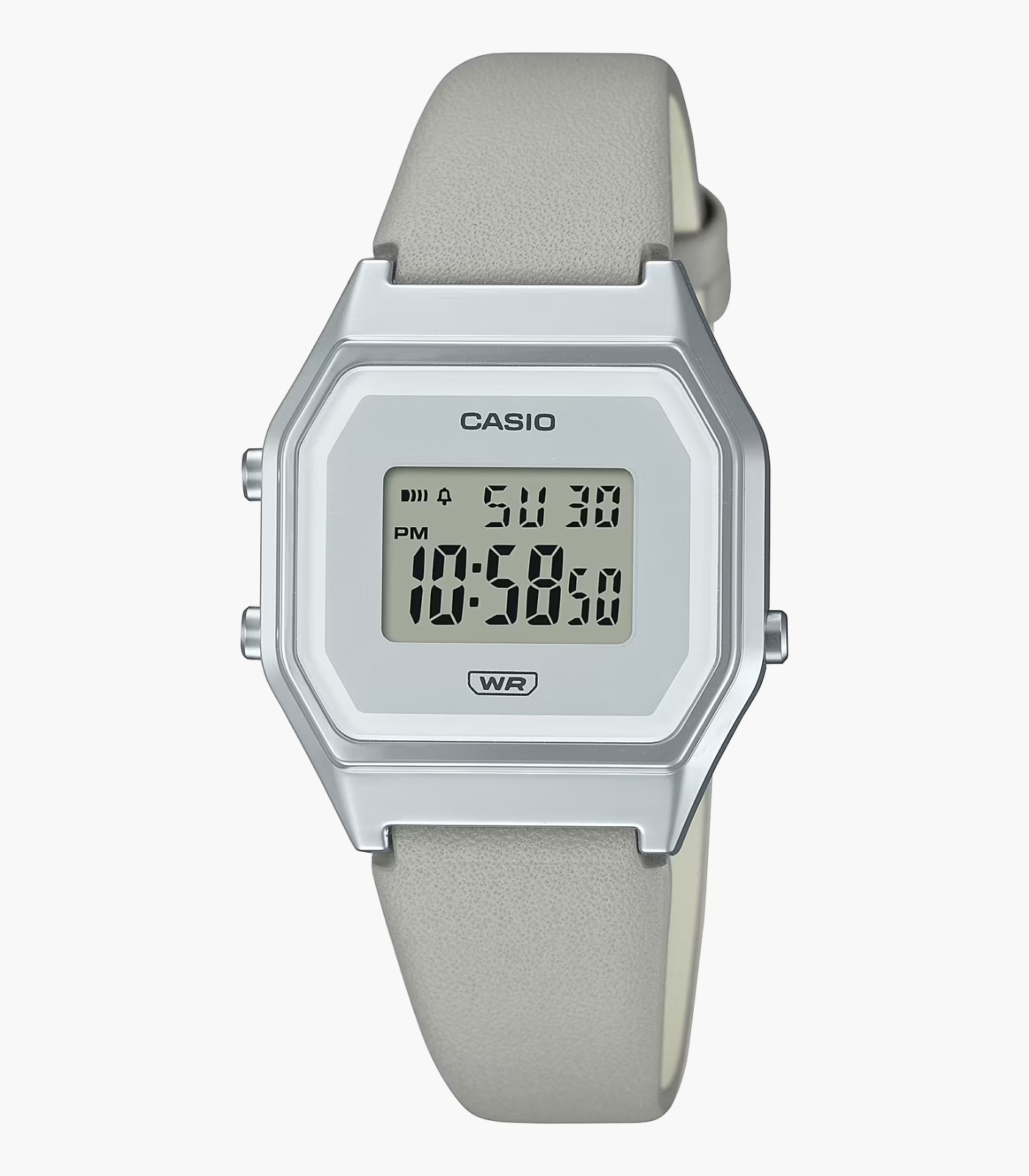 Montre Femme Casio - LA680WEL-8DF - Bracelet en Résine Gris - Affichage numérique - Résistant à l'eau