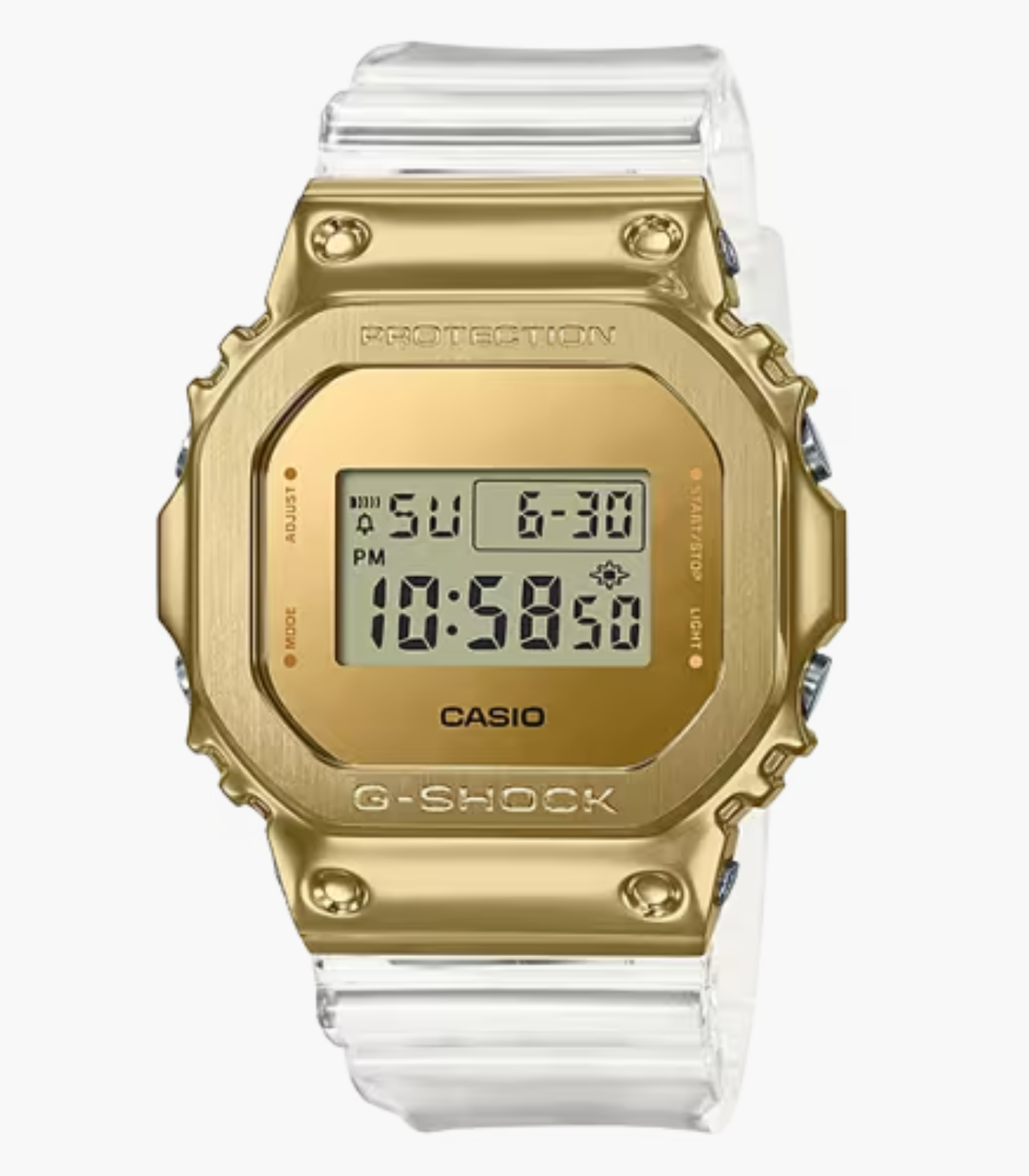 Montre Homme Casio G-SHOCK - GM-5600SG-9DR - Bracelet en Résine Blanc - Affichage Numérique - Résistant à l'eau