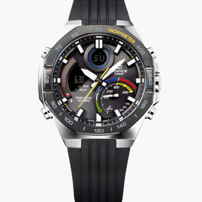 Montre Homme Bluetooth Casio Edifice - ECB-950MP-1ADF - Bracelet en Résine Noir - Affichage analogique - Résistant à l'eau
