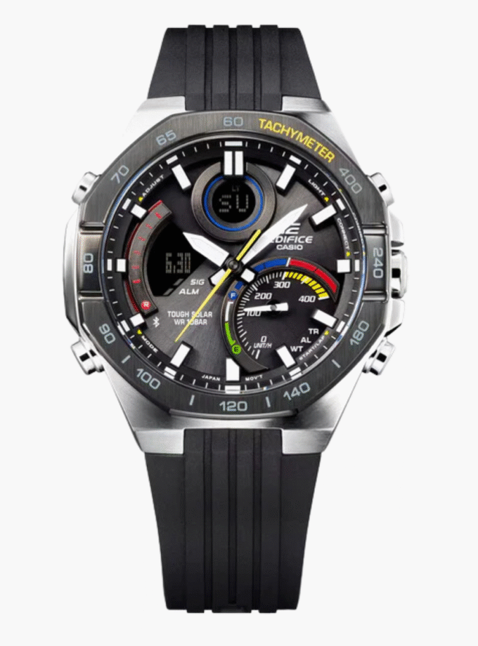 Montre Homme Bluetooth Casio Edifice - ECB-950MP-1ADF - Bracelet en Résine Noir - Affichage analogique - Résistant à l'eau