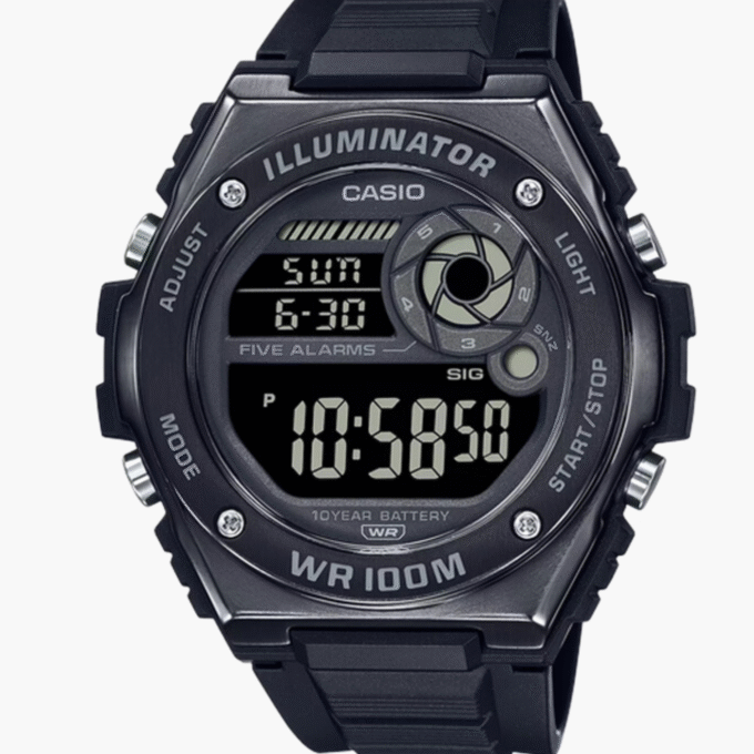 Montre Homme Casio - MWD-100HB-1BVDF - Bracelet en Résine Noir - Affichage Numérique - Résistant à l'eau