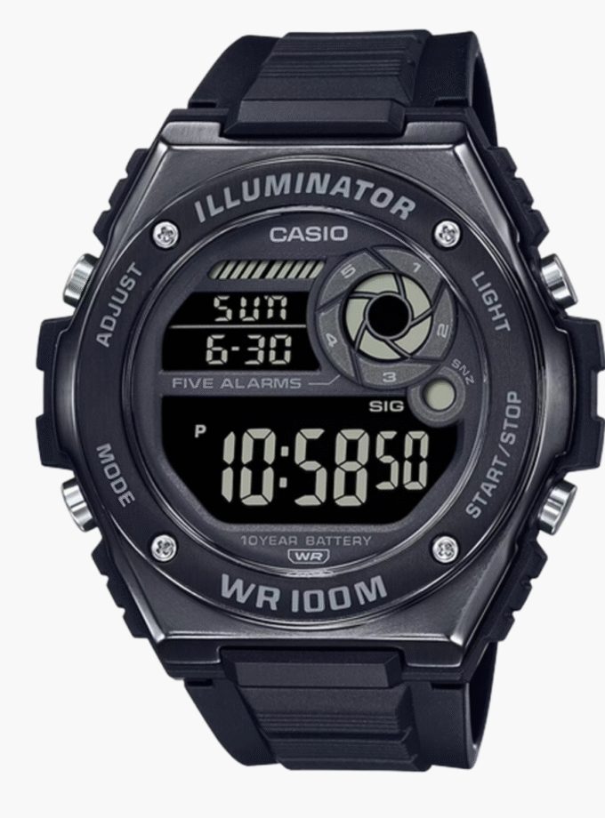 Montre Homme Casio - MWD-100HB-1BVDF - Bracelet en Résine Noir - Affichage Numérique - Résistant à l'eau