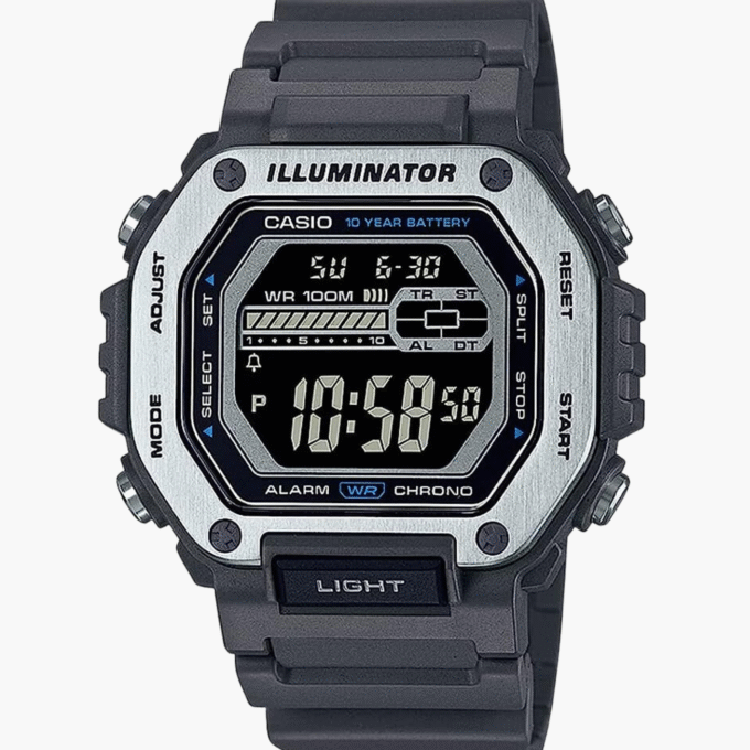 Montre Homme Casio - MWD-110H-8BVDF - Bracelet en Résine noir - Affichage Numérique - Résistant à l'eau