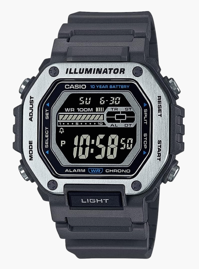 Montre Homme Casio - MWD-110H-8BVDF - Bracelet en Résine noir - Affichage Numérique - Résistant à l'eau