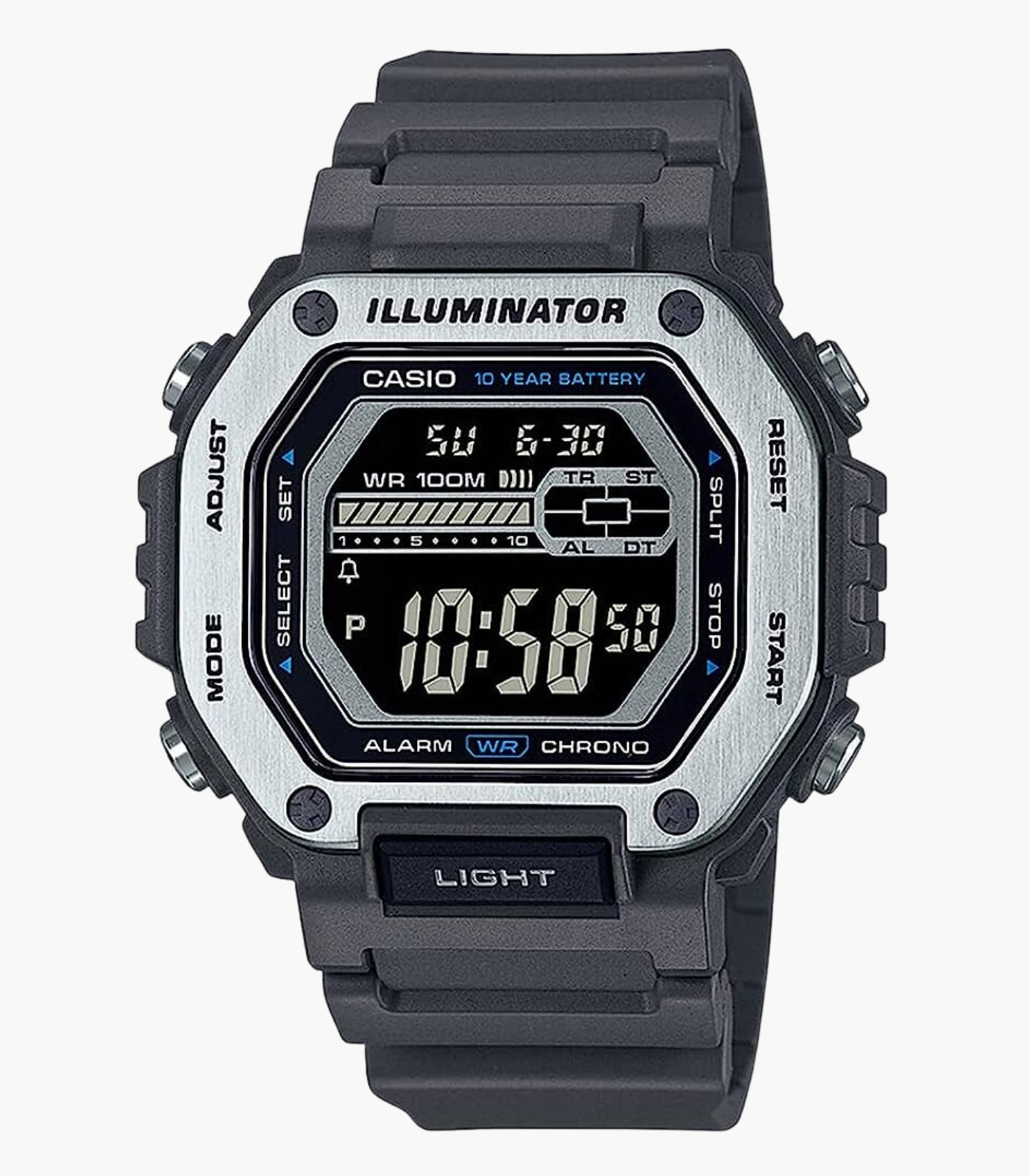 Montre Homme Casio - MWD-110H-8BVDF - Bracelet en Résine noir - Affichage Numérique - Résistant à l'eau