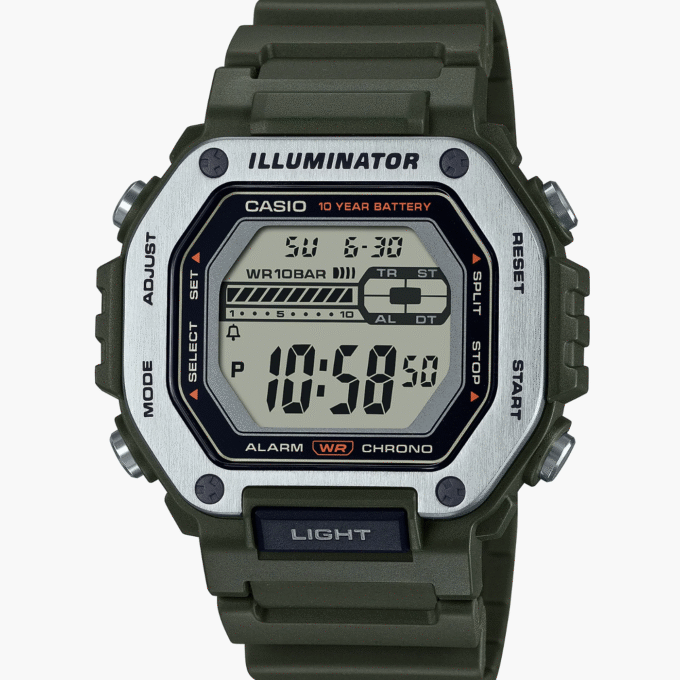 Montre Homme Casio - MWD-110H-3AVDF - Bracelet en Résine Noir - Affichage Numérique - Résistant à l'eau