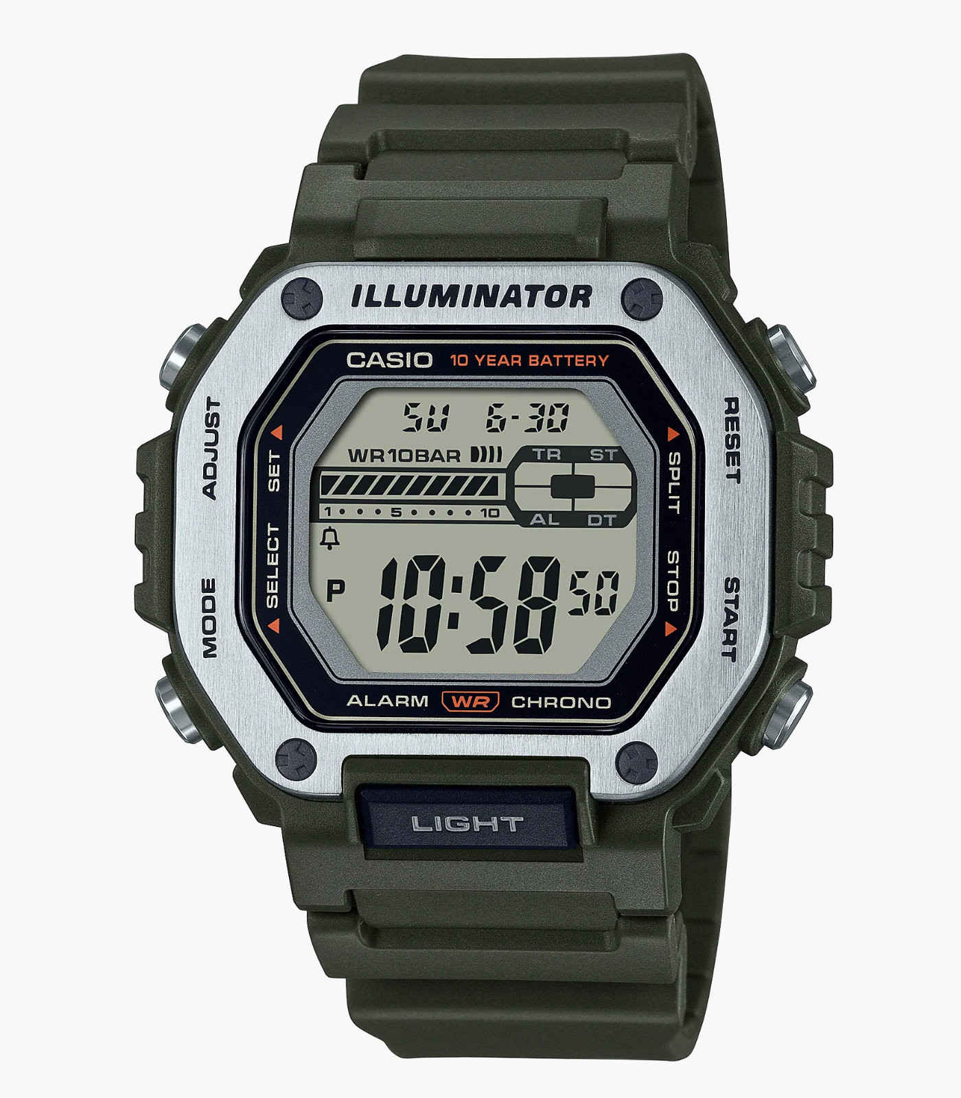 Montre Homme Casio - MWD-110H-3AVDF - Bracelet en Résine Noir - Affichage Numérique - Résistant à l'eau