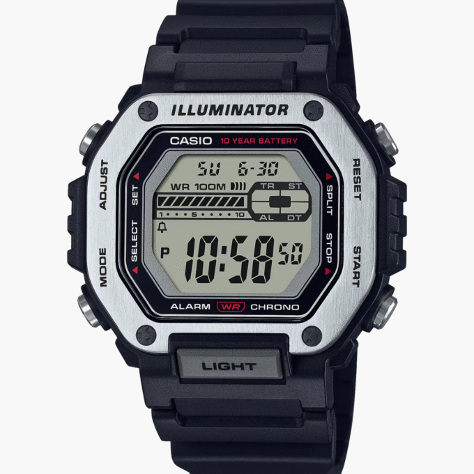 Montre Homme Casio - MWD-110H-1AVDF - Bracelet en Résine Noir - Affichage Numérique - Résistant à l'eau