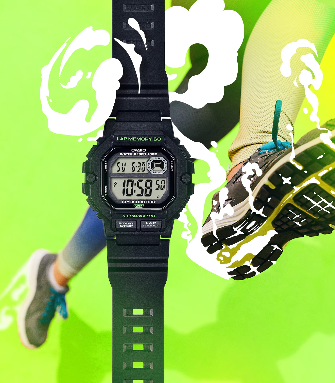 Montre Homme Casio - WS-1400H-1AVDF - Bracelet en Résine Noir - Affichage Numérique - Résistant à l'eau – Image 2