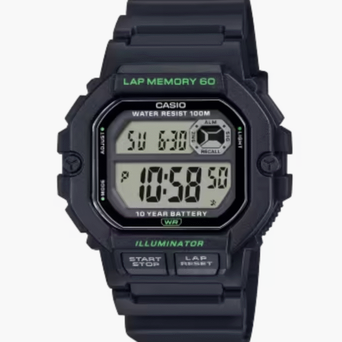Montre Homme Casio - WS-1400H-1AVDF - Bracelet en Résine Noir - Affichage Numérique - Résistant à l'eau