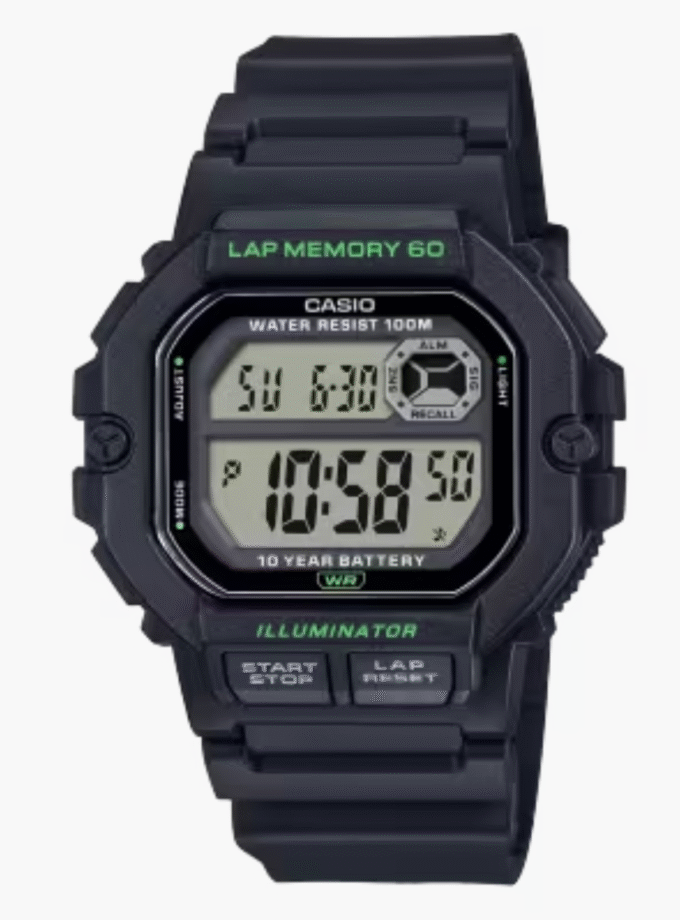 Montre Homme Casio - WS-1400H-1AVDF - Bracelet en Résine Noir - Affichage Numérique - Résistant à l'eau