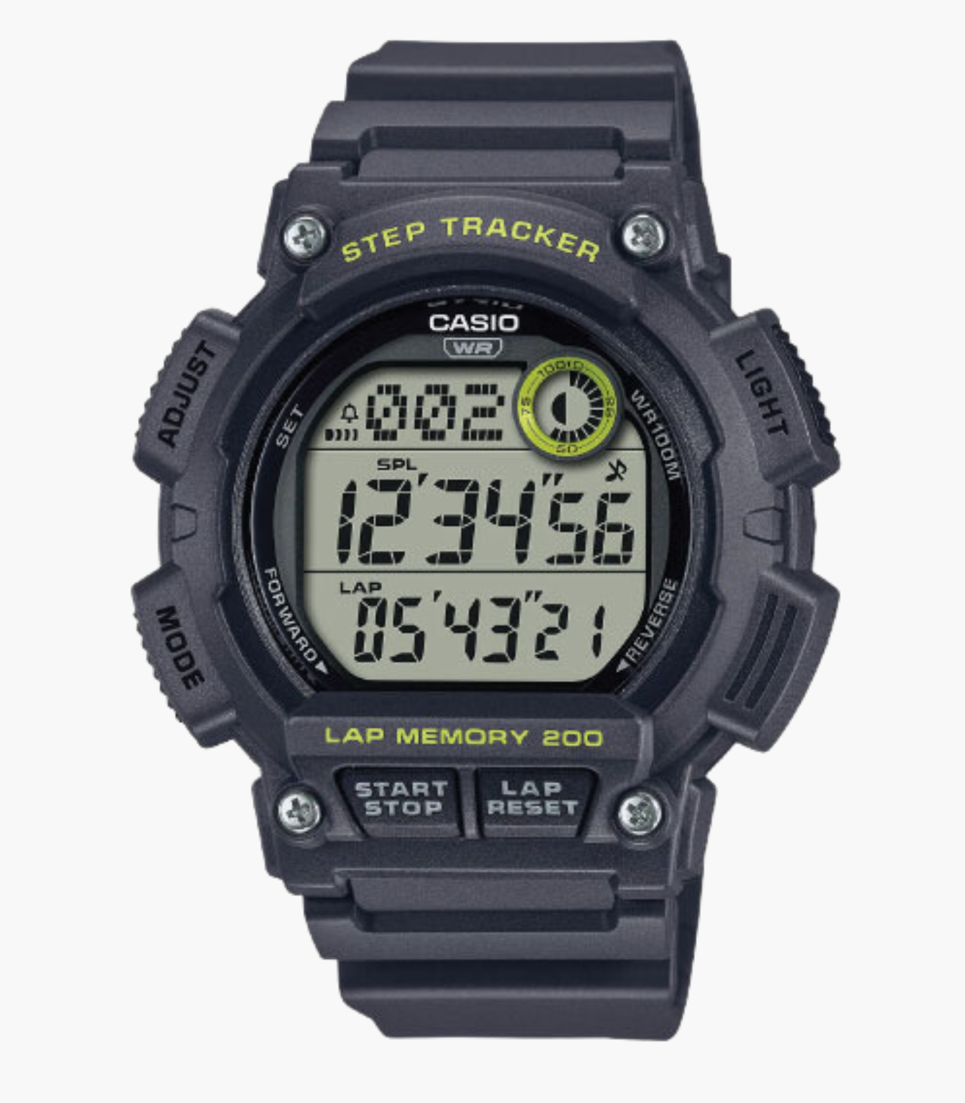 Montre Homme Casio - WS-2100H-8AVDF - Bracelet en Résine Noir - Affichage Numérique - Résistant à l'eau