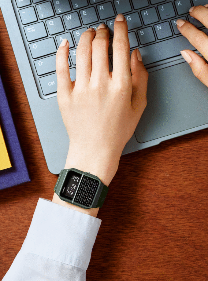 Montre Calculatrice Casio - CA-53WF-3BDF - Bracelet en Résine Marron - Résistant à l'eau