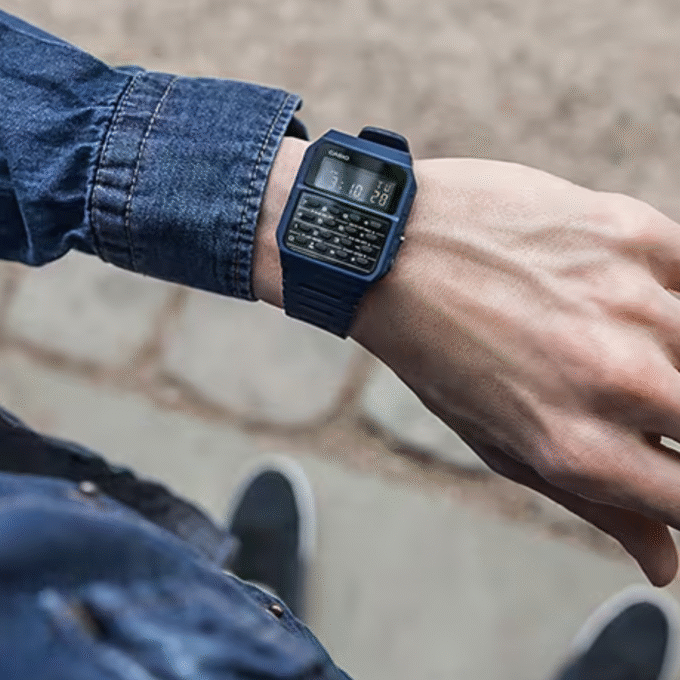 Montre Calculatrice Casio - CA-53WF-2BDF - Bracelet en Résine Bleu - Affichage Numérique - Résistant à l'eau