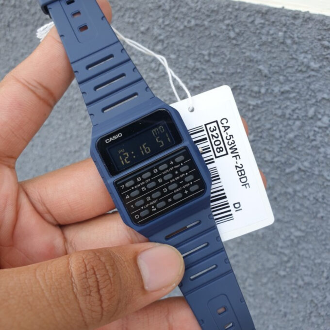 Montre Calculatrice Casio - CA-53WF-2BDF - Bracelet en Résine Bleu - Affichage Numérique - Résistant à l'eau