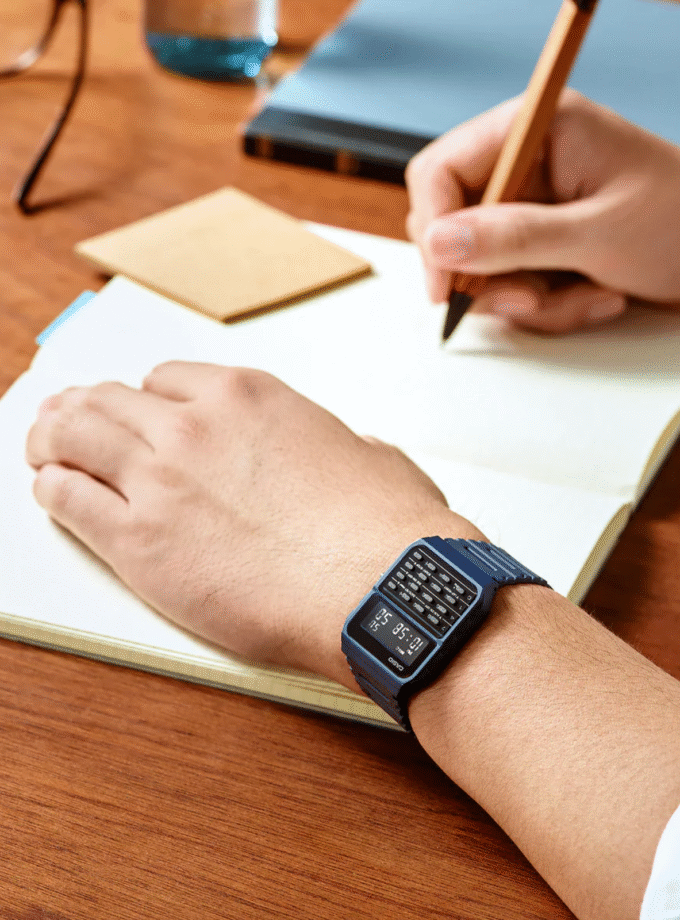 Montre Calculatrice Casio - CA-53WF-2BDF - Bracelet en Résine Bleu - Affichage Numérique - Résistant à l'eau