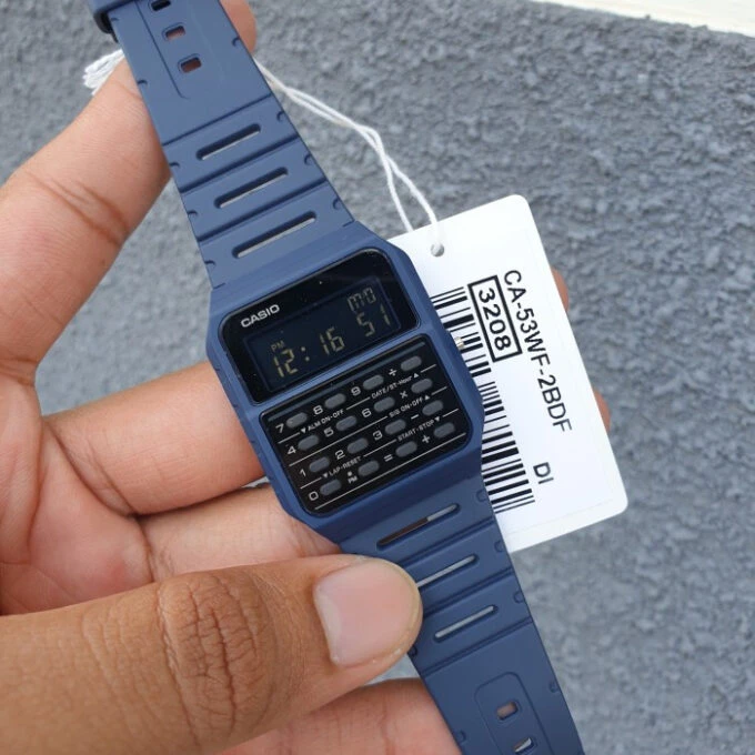 Montre Calculatrice Casio - CA-53WF-2BDF - Bracelet en Résine Bleu - Affichage Numérique - Résistant à l'eau