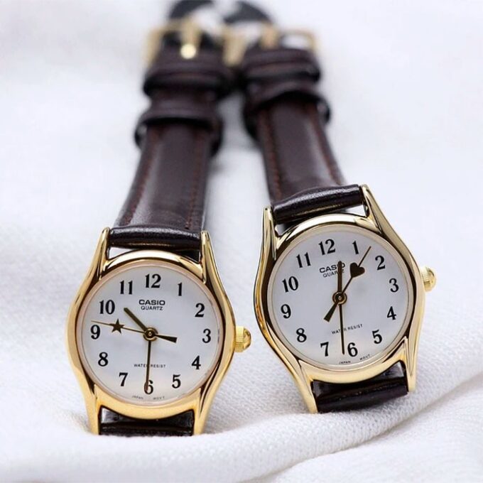 Montre Femme Casio - LTP-1094Q-7B5RDF - Bracelet en Cuir marron - Affichage analogique - Résistant à l'eau