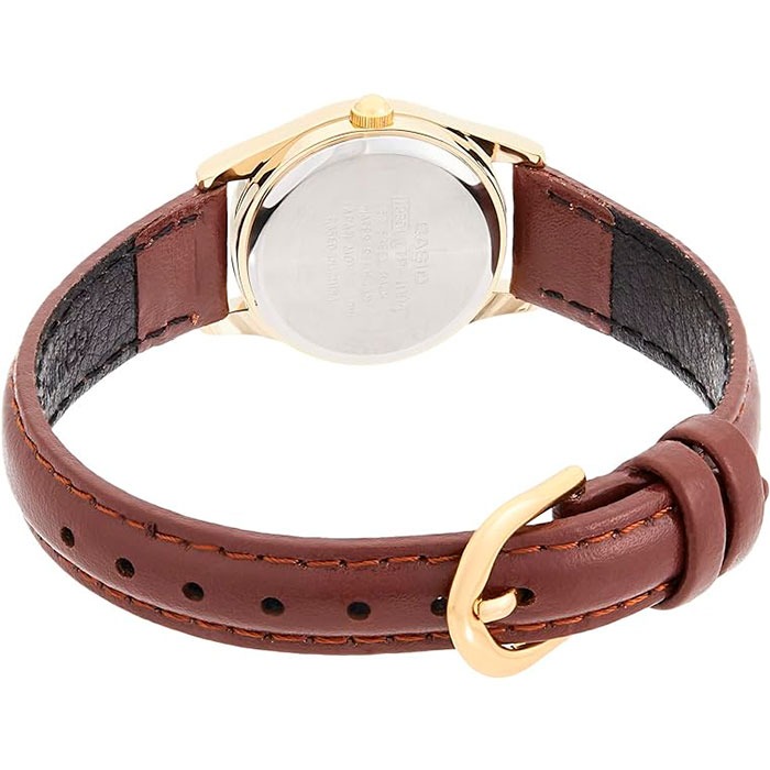 montre femme casio ltp 1094q 7b6rdf bracelet en cuir marron affichage analogique résistant à l'eau