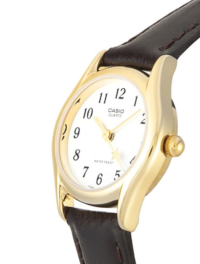 Montre Femme Casio - LTP-1094Q-7B4RDF - Bracelet en Cuir Marron - Affichage analogique - Résistant à l'eau