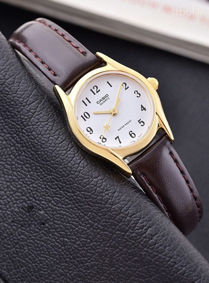 Montre Femme Casio - LTP-1094Q-7B4RDF - Bracelet en Cuir Marron - Affichage analogique - Résistant à l'eau