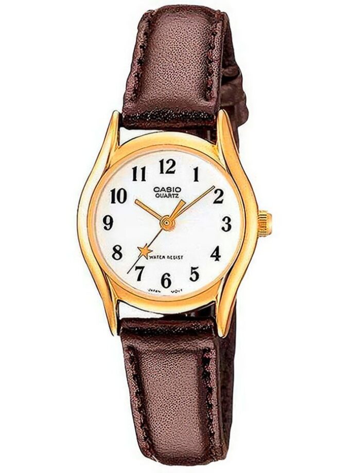 Montre Femme Casio - LTP-1094Q-7B4RDF - Bracelet en Cuir Marron - Affichage analogique - Résistant à l'eau