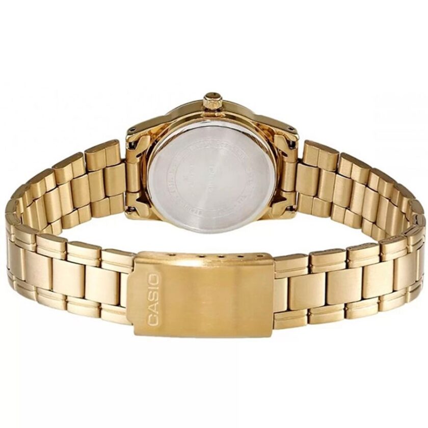 montre femme casio ltp v001g 9budf bracelet en acier inoxydable or affichage analogique résistant à l'eau