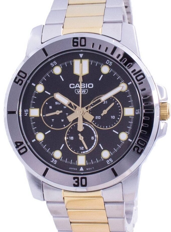 montre homme casio mtp vd300sg 1eudf bracelet en acier inoxydable affichage analogique résistant à l'eau