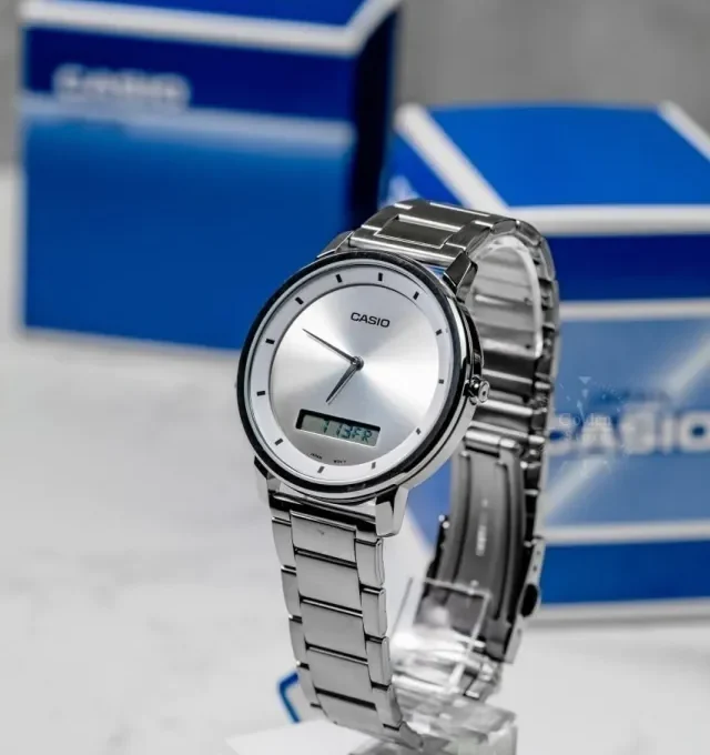 Montre Homme Casio - MTP-B200D-7EDF - Bracelet en Acier Inoxydable - Affichage analogique - numérique - Résistant à l'eau