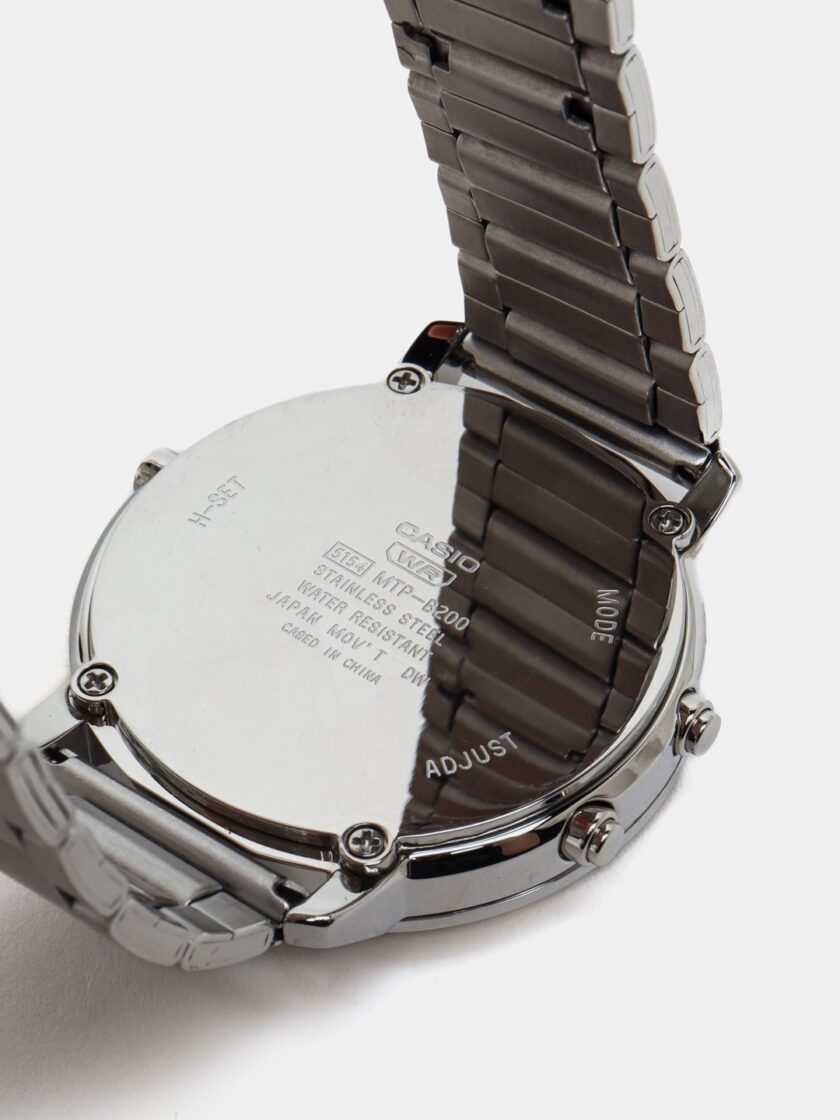 montre homme casio mtp b200d 7edf bracelet en acier inoxydable affichage analogique numérique résistant à l'eau
